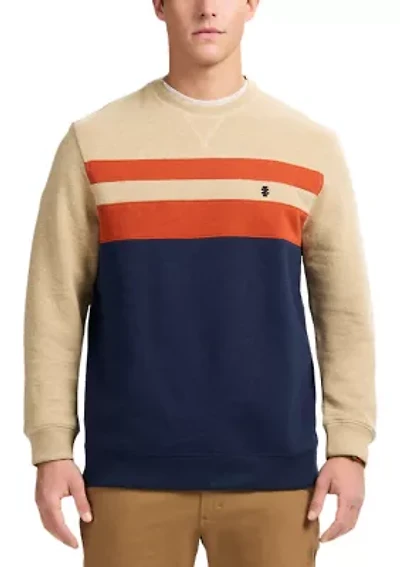 Crew Fleece Stripe Crewneck Pullover