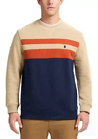 Crew Fleece Stripe Crewneck Pullover