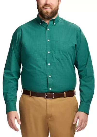 Big & Tall Long Sleeve Performance Comfort Gingham Shirt