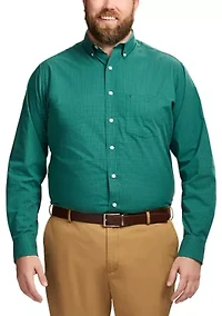 Big & Tall Long Sleeve Performance Comfort Gingham Shirt