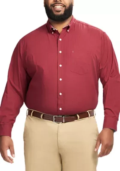 Big & Tall Long Sleeve Performance Comfort Gingham Shirt