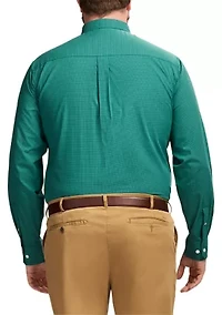 Big & Tall Long Sleeve Performance Comfort Gingham Shirt