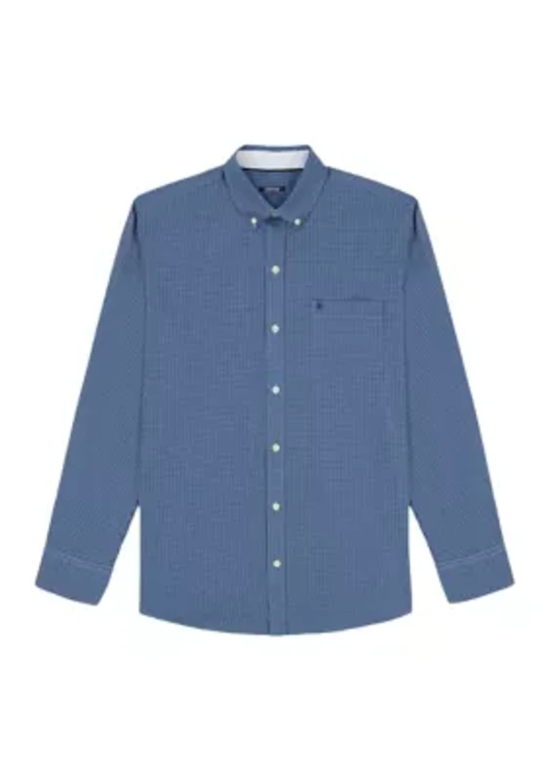 Big & Tall Long Sleeve Performance Comfort Gingham Shirt