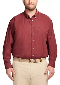 Big & Tall Long Sleeve Performance Comfort Gingham Shirt