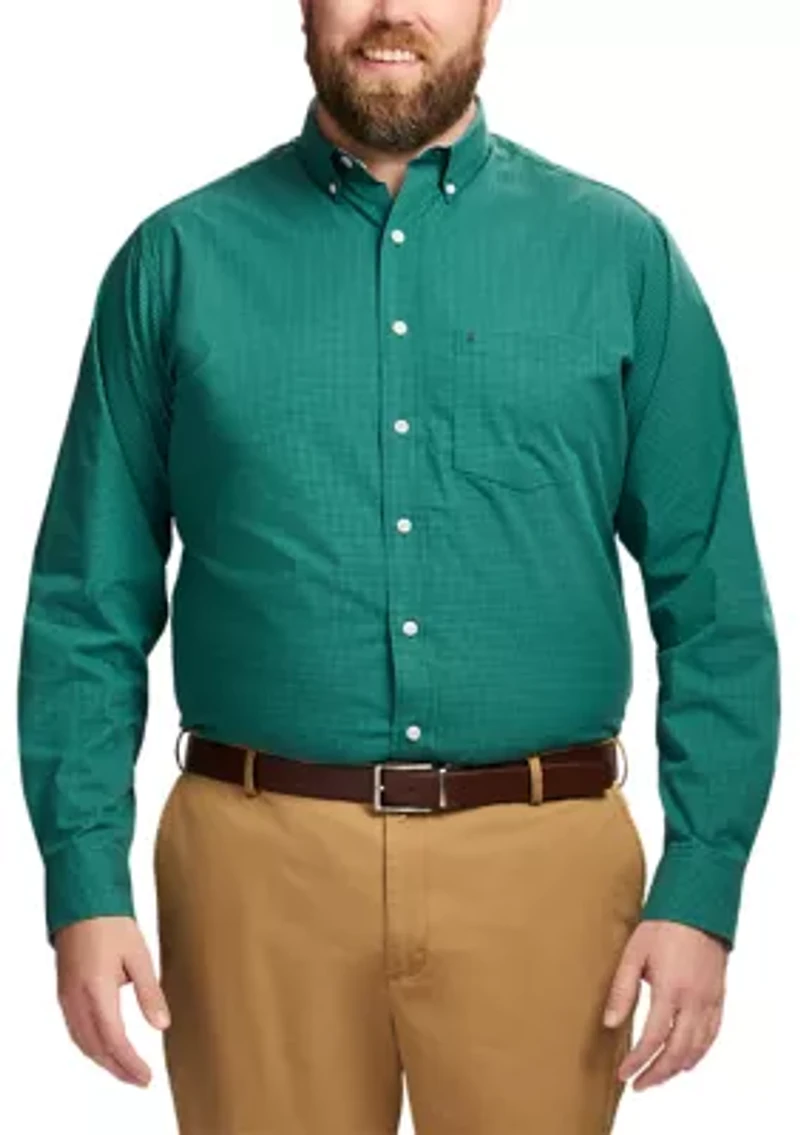 Big & Tall Long Sleeve Performance Comfort Gingham Shirt