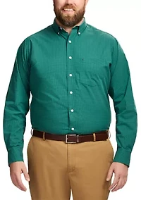 Big & Tall Long Sleeve Performance Comfort Gingham Shirt