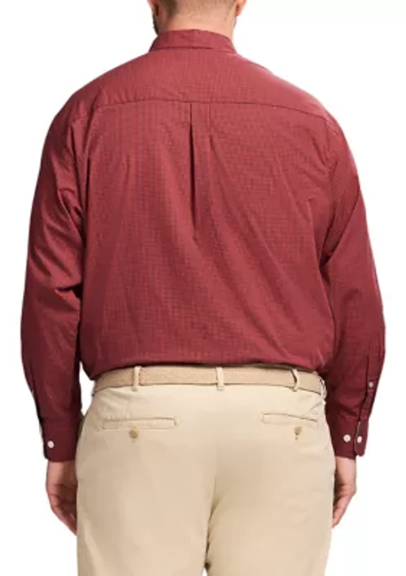 Big & Tall Long Sleeve Performance Comfort Gingham Shirt