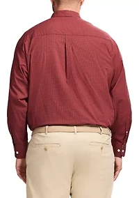 Big & Tall Long Sleeve Performance Comfort Gingham Shirt