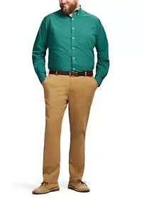Big & Tall Long Sleeve Performance Comfort Gingham Shirt