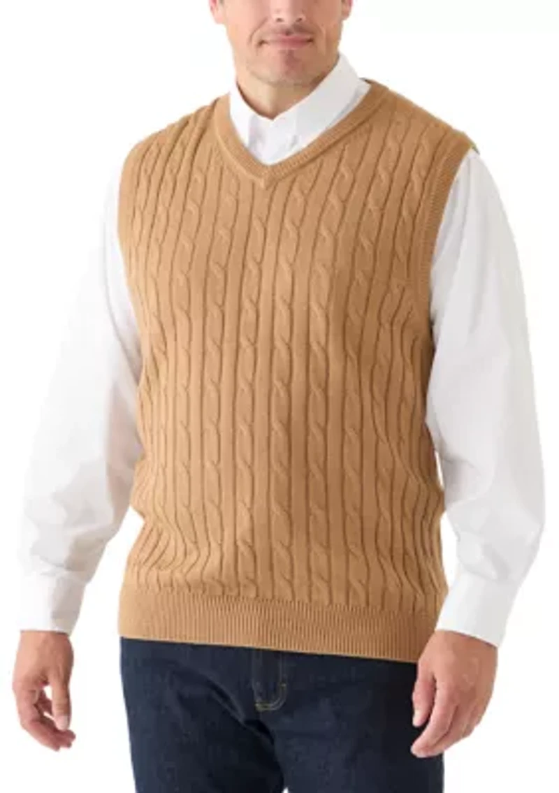 Big & Tall Cable Knit Sweater Vest