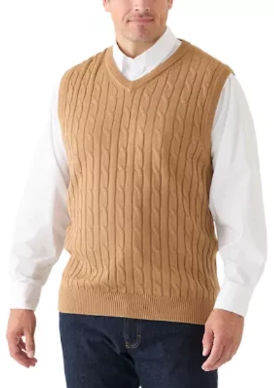 Big & Tall Cable Knit Sweater Vest