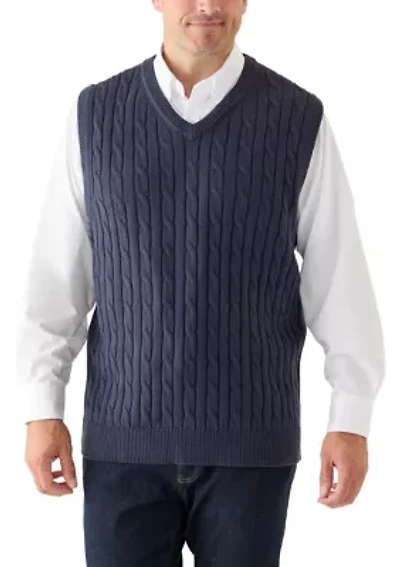 Big & Tall Cable Knit Sweater Vest