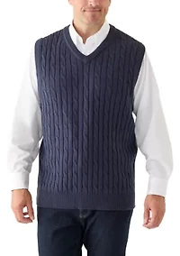 Big & Tall Cable Knit Sweater Vest