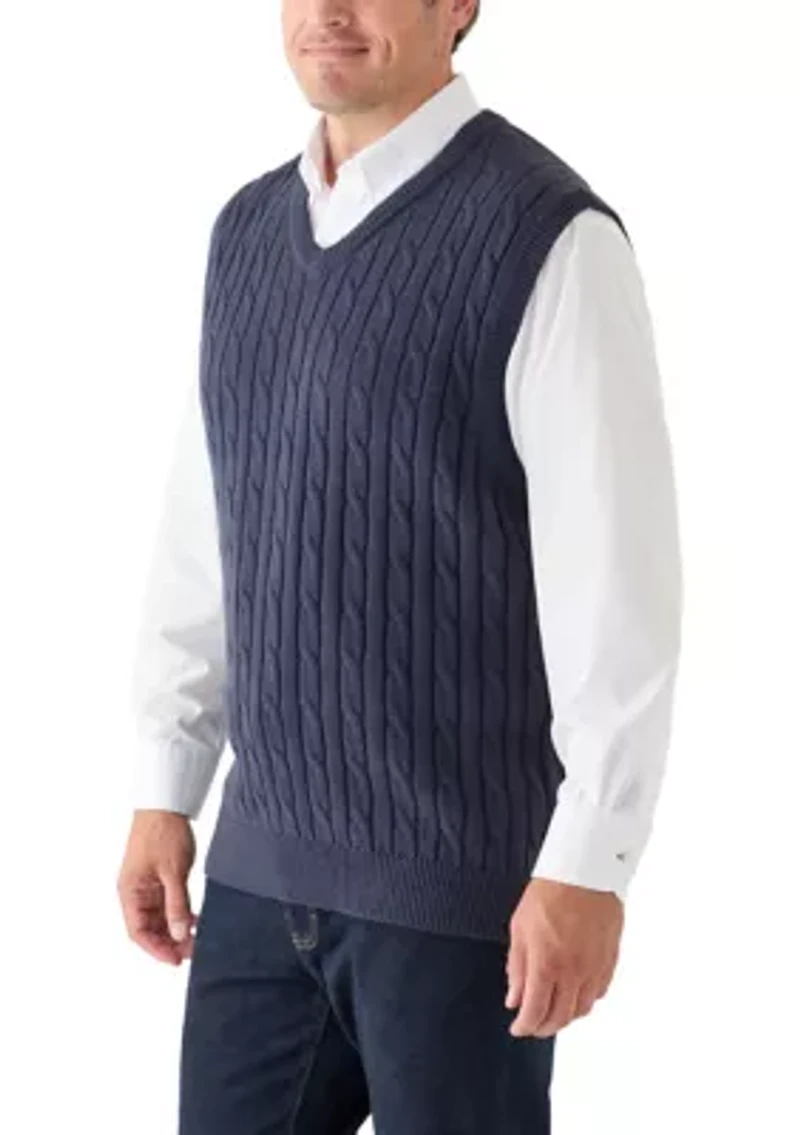 Big & Tall Cable Knit Sweater Vest