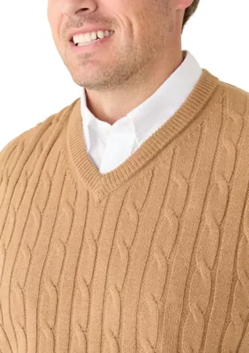 Big & Tall Cable Knit Sweater Vest