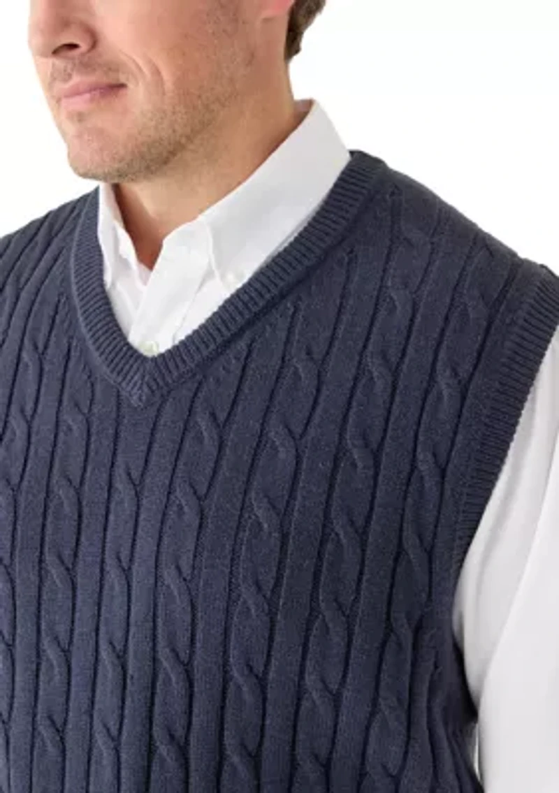 Big & Tall Cable Knit Sweater Vest