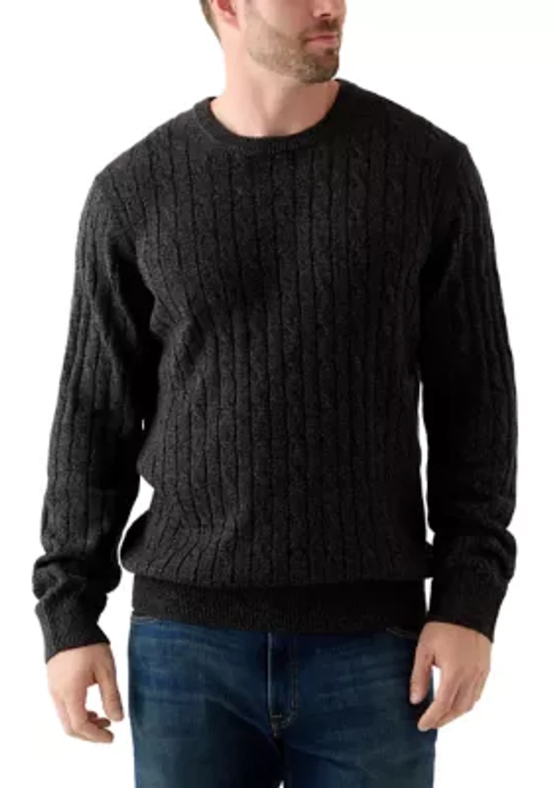 Big & Tall Cable Knit Solid Crew Neck Sweater
