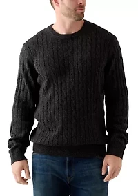 Big & Tall Cable Knit Solid Crew Neck Sweater