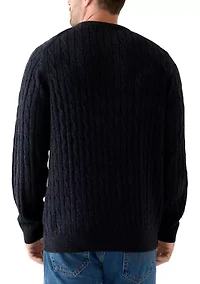 Big & Tall Cable Knit Solid Crew Neck Sweater