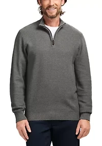 Honeycomb Quarter Zip Sweater