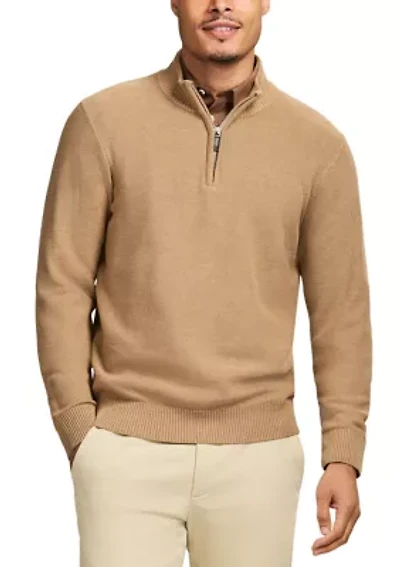 Honeycomb Quarter Zip Sweater