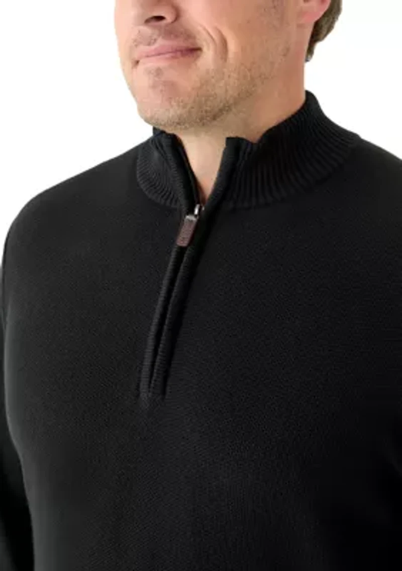Big & Tall Honeycomb 1/4 Zip Sweater
