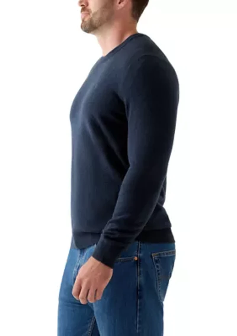 Big & Tall Soft Yarn Solid Crew Neck Sweater