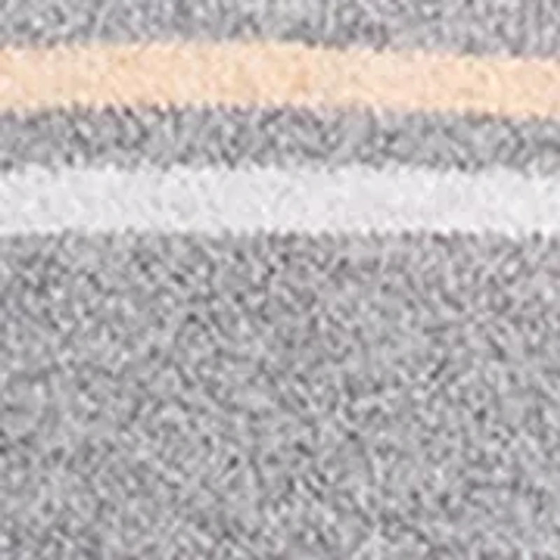 Seven Gauge Soft Yarn Striped Crew Neck Sweater