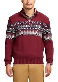 Holiday 5 Gauge Fair Isle 1/4 Zip Sweater