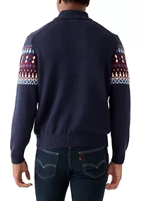 Holiday 5 Gauge Fair Isle 1/4 Zip Sweater
