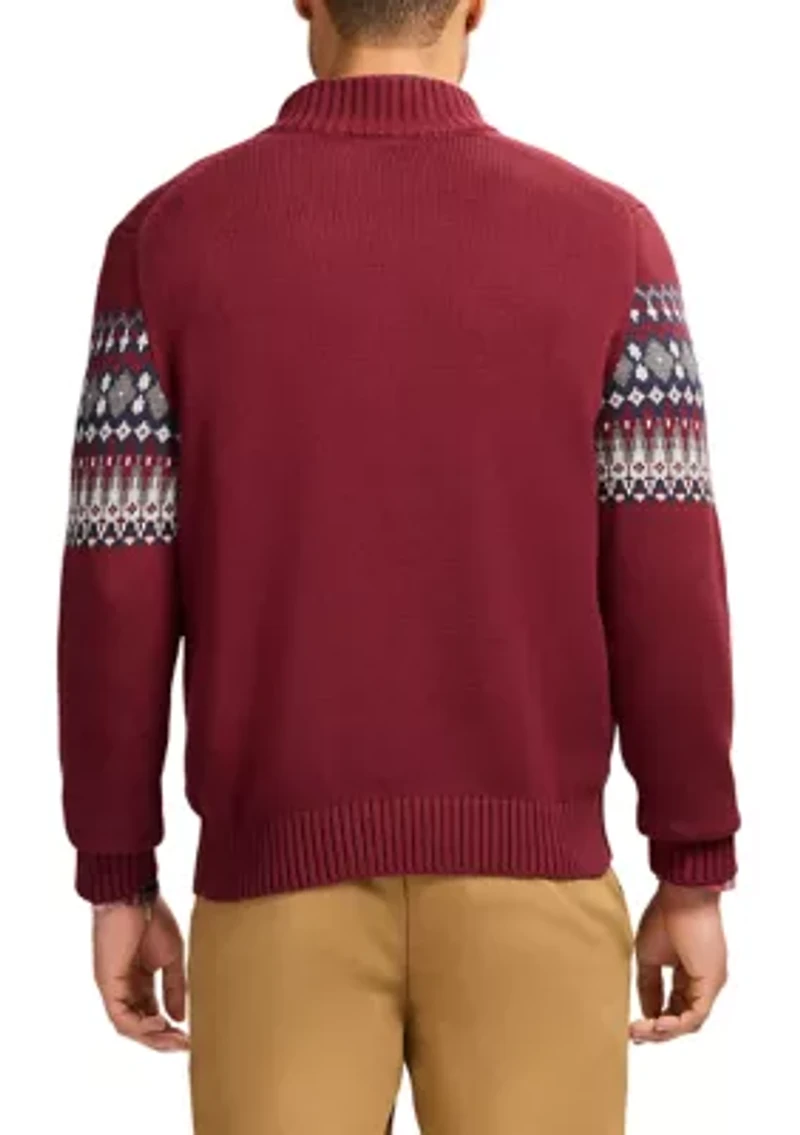 Holiday 5 Gauge Fair Isle 1/4 Zip Sweater