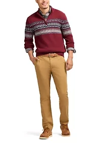 Holiday 5 Gauge Fair Isle 1/4 Zip Sweater
