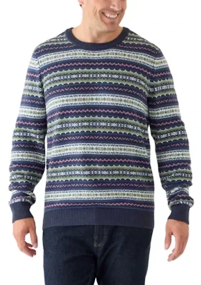 Big & Tall Fair Isle Crew Neck Sweater
