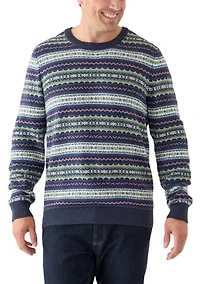 Big & Tall Fair Isle Crew Neck Sweater