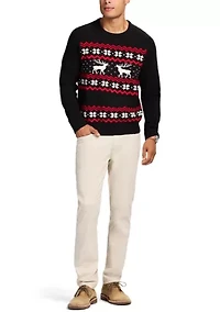 Holiday Fair Isle Crew Neck Sweater
