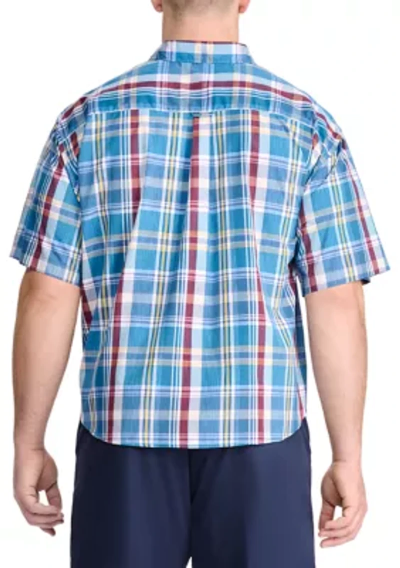 Big & Tall Breeze Madras Woven Button Down Shirt