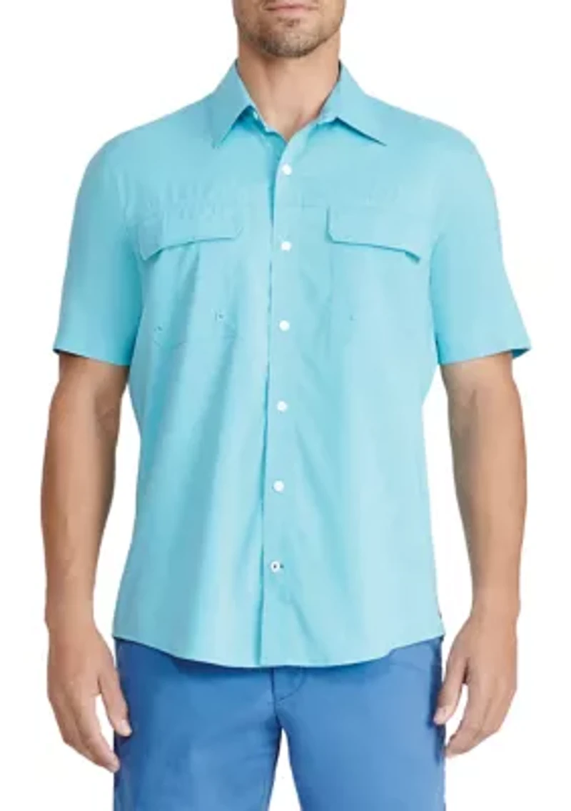 Big & Tall Short Sleeve Beach Woven Shirt