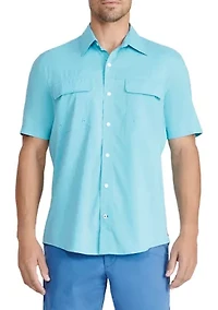 Big & Tall Short Sleeve Beach Woven Shirt