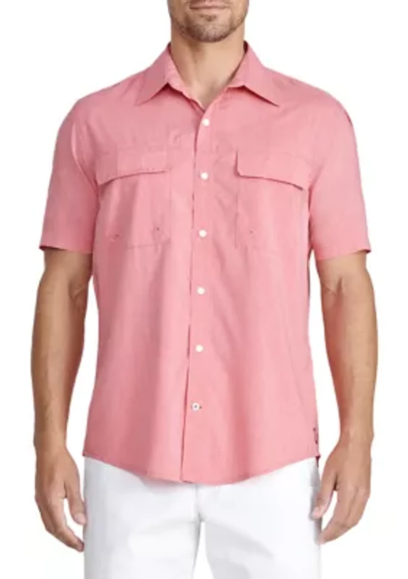 Big & Tall Short Sleeve Beach Woven Shirt