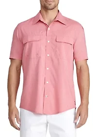 Big & Tall Short Sleeve Beach Woven Shirt