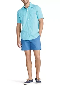 Big & Tall Short Sleeve Beach Woven Shirt