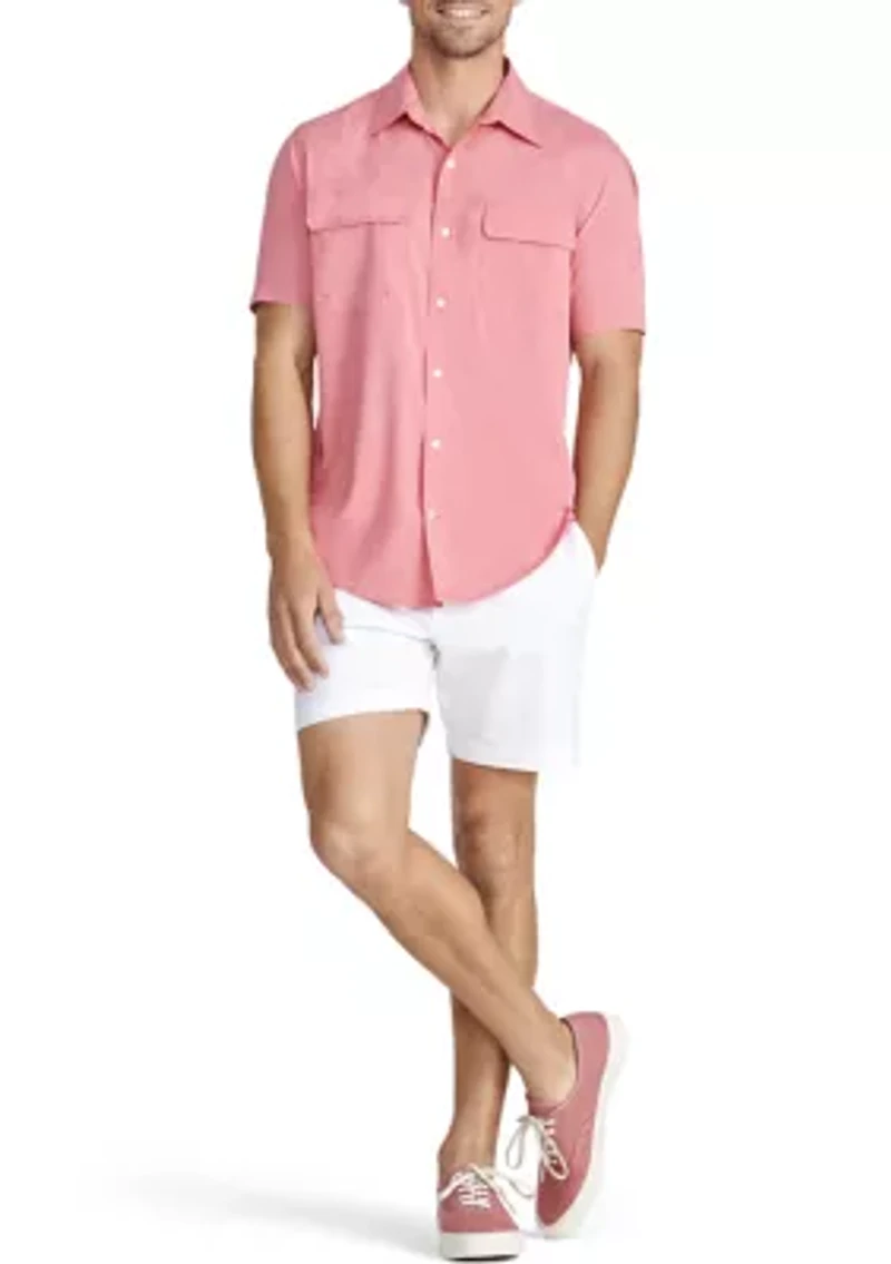 Big & Tall Short Sleeve Beach Woven Shirt