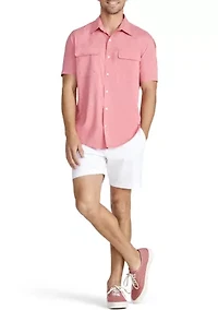 Big & Tall Short Sleeve Beach Woven Shirt