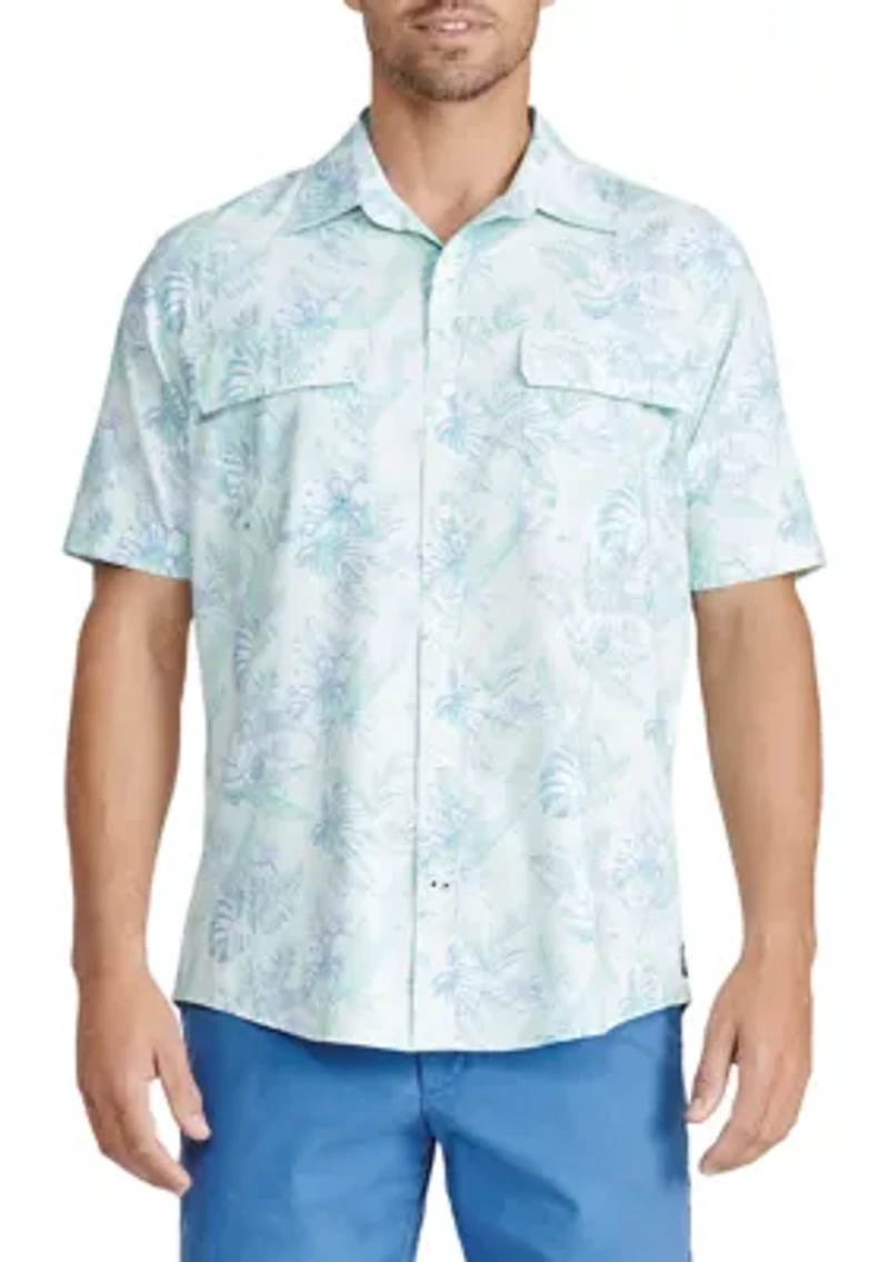 Big & Tall Short Sleeve Beach Woven Shirt