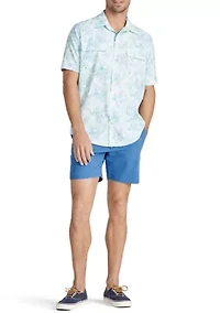 Big & Tall Short Sleeve Beach Woven Shirt