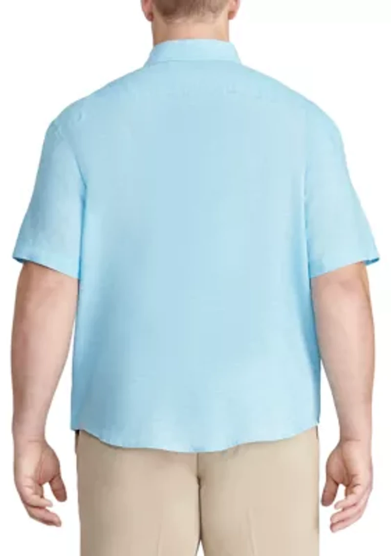 Big & Tall Short Sleeve Linen Woven Shirt