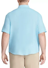 Big & Tall Short Sleeve Linen Woven Shirt