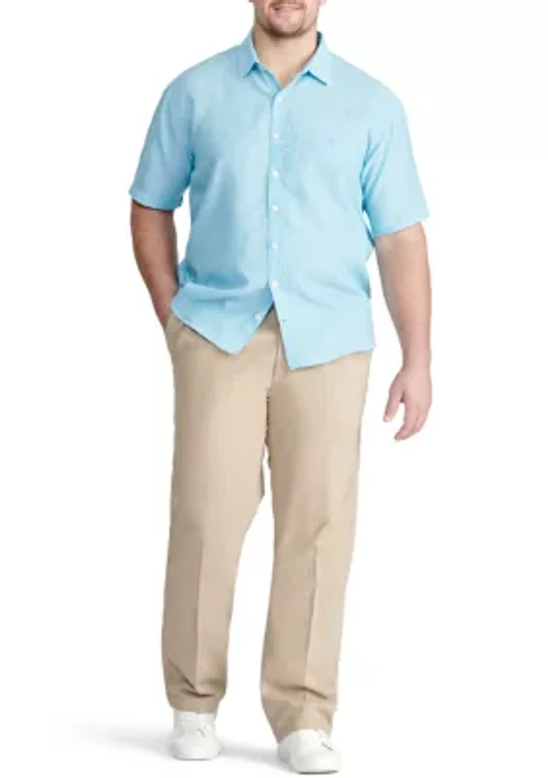 Big & Tall Short Sleeve Linen Woven Shirt