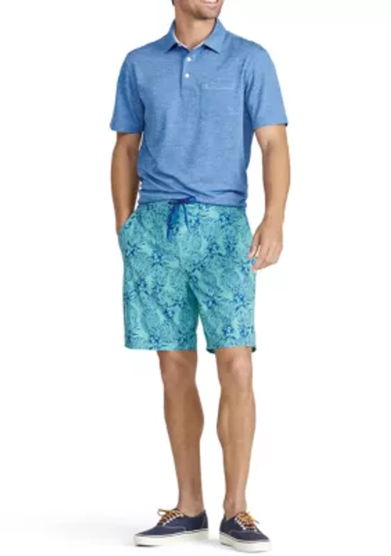 8'' Tropical Print Swim Trunks