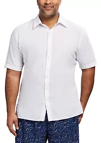 Big & Tall Linen Short Sleeve Button Down Shirt